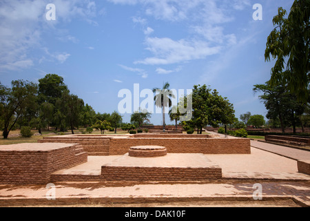 Ruines de site archéologique, Sravasti, Uttar Pradesh, Inde Banque D'Images