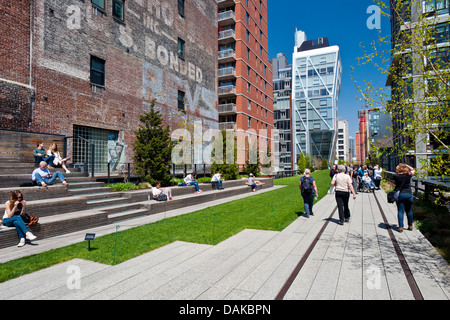 La ligne haute du parc High Line New York Manhattan Banque D'Images