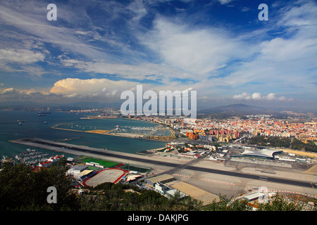 Vue de l'atterrissage et La Linea, Gibraltar Banque D'Images