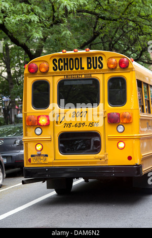 Retour d'un schoolbus à New York City. Banque D'Images