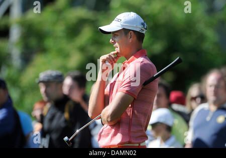 Golfeur suédois Henrik Stenson est photographié à la BMW International Open 2011 Club München Eichenried dans près de Munich, Allemagne, 24 juin 2011. Photo:Andreas Gebert Banque D'Images