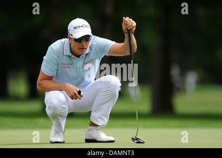 Le Suédois Henrik Stenson golf pro joue dans l'Open BMW 2011 dans près de club München Eichenried Munich, Allemagne, 26 juin 2011. Photo : Andreas Gebert Banque D'Images