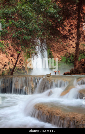 USA, Arizona, Gran Canyon, Havasu Canyon (Réservation) Hualapai, Mooney Falls Banque D'Images