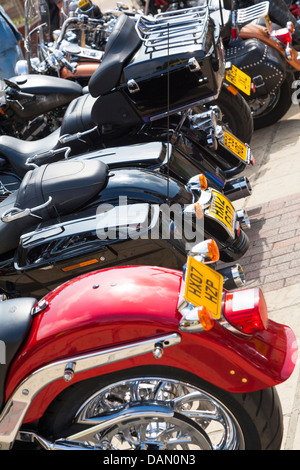 Rangée de roues arrière de motocyclettes Harley Davidson Banque D'Images