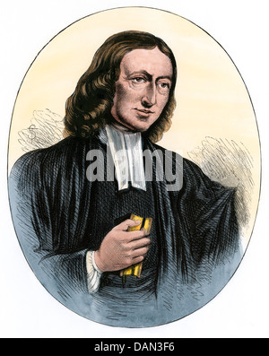 John Wesley. À la main, gravure sur bois Banque D'Images