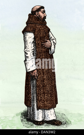 Saint Augustin de Canterbury. Gravure sur bois couleur numérique Banque D'Images