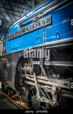 Le grand rassemblement d'un4 Pacific locos au National Railway Museum à York North Yorkshire Angleterre. Le Sir Nigel Gresley. Banque D'Images