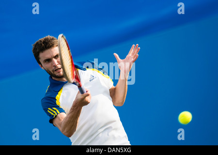 Gilles Simon de la France en action au cours de match de simple Banque D'Images