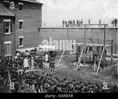 Assassinat d'ABRAHAM LINCOLN. L'exécution des conspirateurs 7 juillet 1865 à Fort McNair, Washington D.C. Voir Description Banque D'Images