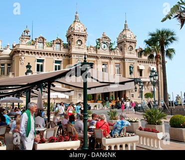 Café de Paris Place du Casino de Monte Carlo et Grand Casino Monte Carlo, Principauté de Monaco French Riviera Cote d'Azur Banque D'Images