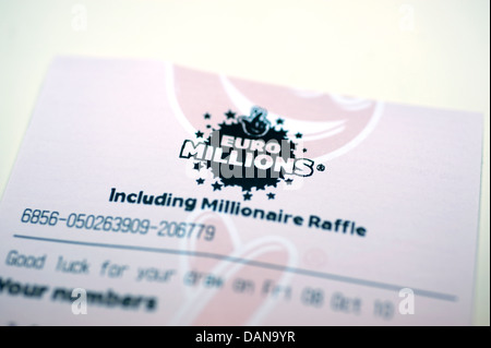 Billet de loterie Euro Millions Royaume-uni Banque D'Images