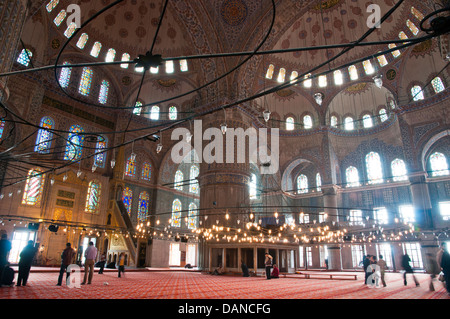 Ahmed Sultan Camii, la Mosquée Bleue, de l'intérieur. Istanbul. La Turquie Banque D'Images