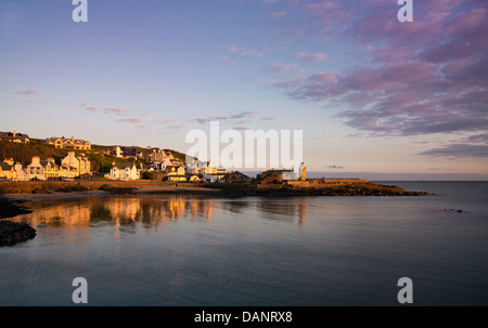 Coucher de soleil sur Portpatrick, Dumfries et Galloway, Écosse Banque D'Images