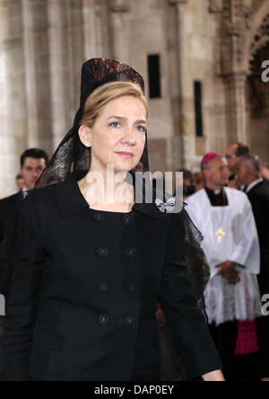 La princesse Christina d'Espagne assiste à l'enterrement de Son Altesse Royale Impériale l'Archiduc Otto de Habsbourg à la cathédrale Saint-Étienne de Vienne, Autriche, 16 juillet 2011. Photo : Albert Nieboer/RoyalPress hors des Pays-Bas Banque D'Images