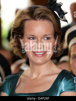 La Princesse Mathilde de Belgique s'occupe du Te Deum Messe à l'église Saint-Pierre de Louvain dans le cadre de la fête nationale en Belgique, 21 juillet 2011. Photo : Albert Nieboer / Pays-Bas OUT Banque D'Images