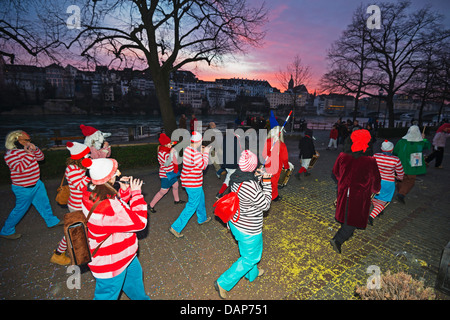 L'Europe, suisse, Bâle, Fasnact défilé printemps Banque D'Images