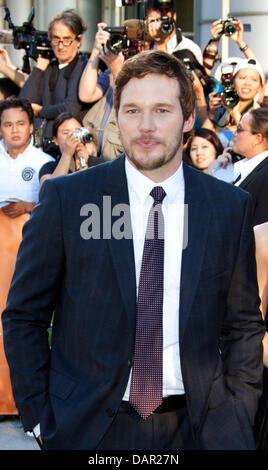 L'acteur américain Chris Pratt arrive à la première de 'Moneyball' au Festival International du Film de Toronto, TIFF, au Roy Thomson Hall à Toronto, Canada, le 09 septembre 2011. Photo : Hubert Boesl Banque D'Images