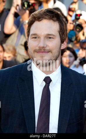 L'acteur américain Chris Pratt arrive à la première de 'Moneyball' au Festival International du Film de Toronto, TIFF, au Roy Thomson Hall à Toronto, Canada, le 09 septembre 2011. Photo : Hubert Boesl Banque D'Images