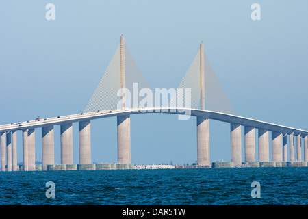 Le sunshine skyway bridge vu de Terra Ceia Banque D'Images