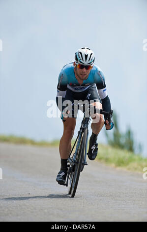 Chorges, France. 17 juillet, 2013. Mark Cavendish (Omega Pharma Quick Step) en action au cours de l'individu Time-Trial entre Embrun à Chorges. Credit : Action Plus Sport/Alamy Live News Banque D'Images