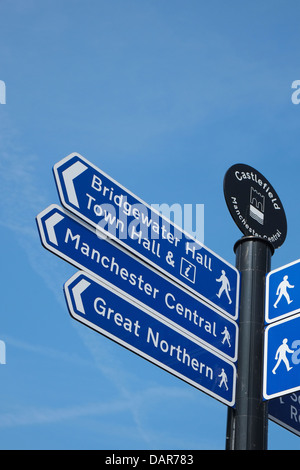 En Angleterre, Manchester Street sign in district Castlefield Banque D'Images