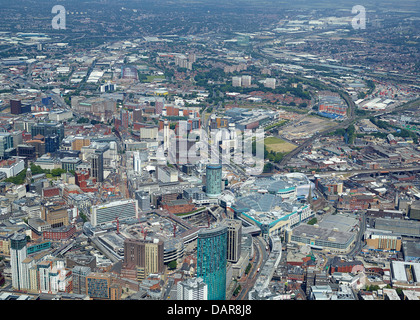 Le centre-ville de Birmingham à partir de l'air, West Midlands, Royaume-Uni Banque D'Images