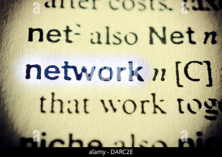Mot de réseau dans le dictionnaire Banque D'Images