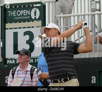 Muirfield, East Lothian, en Ecosse. 17 juillet, 2013. American Jordan Spieth en action au cours d'une ronde de pratique avant l'Open de Golf de Muirfield. Le 2013 Chzmpionship ouvert sera le 142e Open Championship tenue 18-21 Juillet à Muirfield Golf Links à Bouaye, East Lothian, en Ecosse. Credit : Action Plus Sport/Alamy Live News Banque D'Images