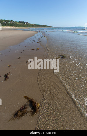 Ville de Harlech, Pays de Galles. Vue pittoresque de la marée montante sur la section sud de Harlech Beach. Banque D'Images