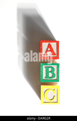 Les mots de l'Alphabet Blocks spelling abc Banque D'Images