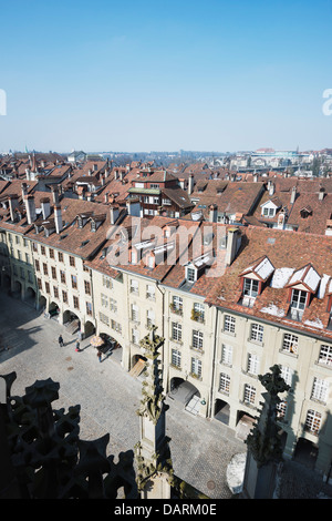 L'Europe, Suisse, Berne, la capitale, vue sur la ville de Berner Munster Banque D'Images