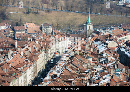 L'Europe, Suisse, Berne, la capitale, vue sur la ville de Berner Munster Banque D'Images