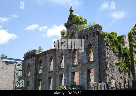 Ruines sur Roosevelt Island, New York City Banque D'Images