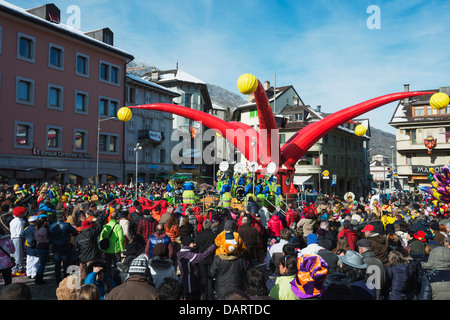 L'Europe, Suisse, Valais, Monthey, Fasnact défilé printemps Banque D'Images