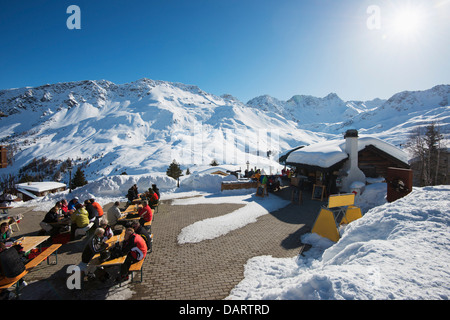 L'Europe, Suisse, Grisons, Arosa Mountain Resort, restaurant de montagne Banque D'Images