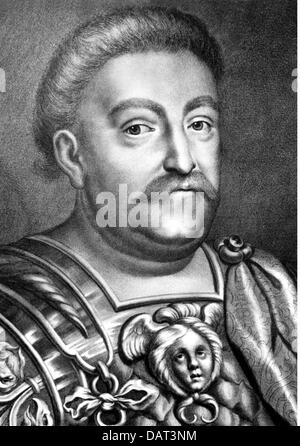 Jean III Sobieski, 17.8.1629 - 17.6.1696, roi de Pologne 21.5.1674 - 17.6.1696, portrait, gravure sur cuivre par Bartholomaeus Kilian, fin du 17e siècle, l'artiste n'a pas d'auteur pour être effacé Banque D'Images