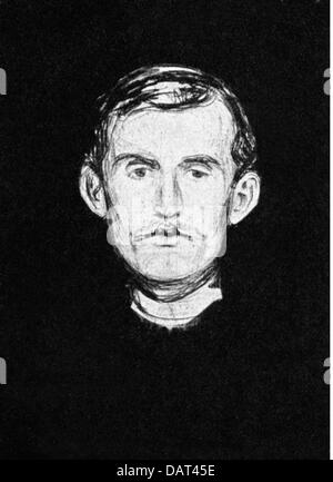 Munch, Edvard, 12.12.1863 - 23.1.1944, l'artiste norvégien (Peintre, sculpteur), portrait, Banque D'Images