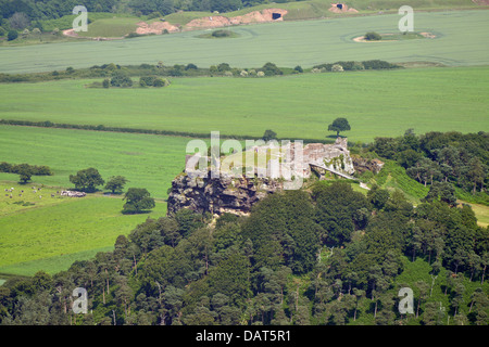 Photographie aérienne montrant le château de Beeston Cheshire Banque D'Images