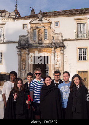 Étudiants étrangers du programme Erasmus à l'Université de Coimbra, Portugal Banque D'Images