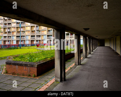 Passerelle à Park Hill appartements Sheffield England UK un bâtiment ouvert en 1961 et en rénovation par Urban Splash Banque D'Images