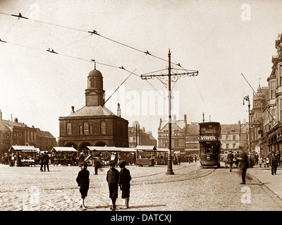 South Shields au début des années 1900, Place du Marché Banque D'Images