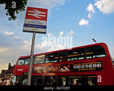 La gare d'Elstree & Borehamwood Elstree Studios proche, Hertfordshire, Angleterre, Royaume-Uni Banque D'Images