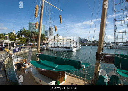 Bateaux de location touristique marché de Bayside MARINA CENTRE-VILLE Banque D'Images