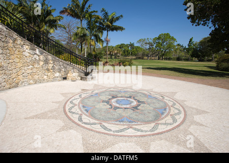 Centre des visiteurs de la mosaïque ronde Fairchild Tropical Botanic Garden CORAL GABLES FLORIDA USA Banque D'Images