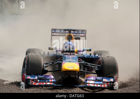 SILVERSTONE, UK - 18 juillet : Daniel Ricciardo disques de Red Bull Racing au cours de la Formule Un test des jeunes pilotes Banque D'Images