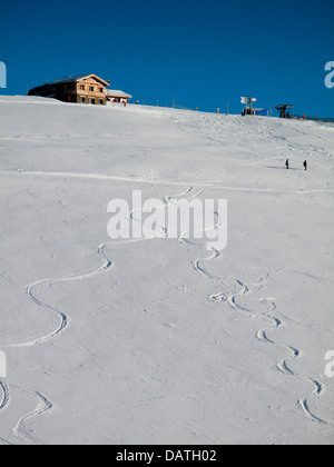 Ski à Flaine, Les Carroz, le Grand Massif, France Banque D'Images