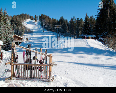 Ski à Flaine, Les Carroz, le Grand Massif, France Banque D'Images