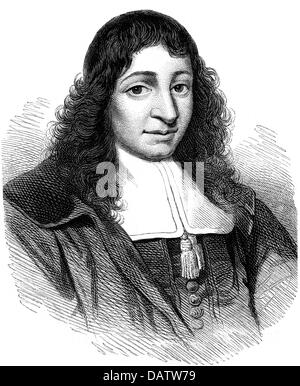Spinoza, Benedictus (Baruch) de, 24.11.1632 - 21.2.1677, philosophe néerlandais, portrait, gravure sur bois, XIXe siècle, Banque D'Images