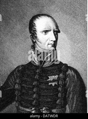 Frederick William, 9.10.1771 - 16.6.1815, duc de Brunswick 22.12.1813 - 16.6.1815, demi-longueur, 1806, gravure sur bois, XIXe siècle, Banque D'Images