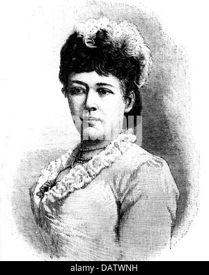 Suttner, Bertha von, 9.6.1843 - 21.6.1914, auteur/auteur autrichien, portrait, gravure sur bois, vers 1870, Banque D'Images